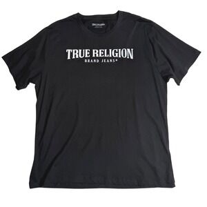 True Religion SS Arch Logo Graphic Tee Black Mens 3XL